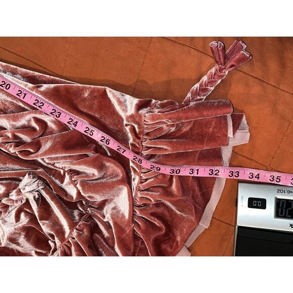 MISA Los Angeles Women's Desma Velvet Wrap Cocktail Mini Dress Pink Size Medium - Picture 8 of 11